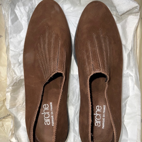 Arche Vintage France Cartouche calfskin leather shoe Brown Suede size eu 39 - Picture 7 of 15